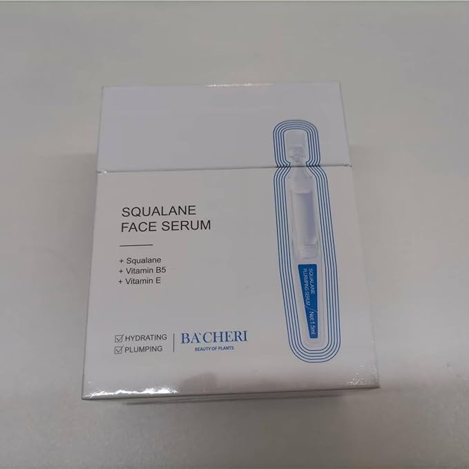 Squalane Serum for Face # 15 Pcs/Box, with Vitamin E, Vitamin B5 and Vitamin A derivative, Moisturizing Serum Soft Ampoules to Smooth Dry and Sensitive Skin