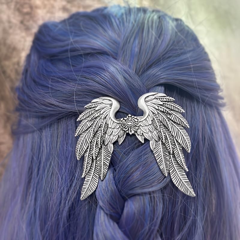 2PCS Gothic Angel Wing Hair Clips – Halloween Hair Accessories for Women, Spooky Goth Hair Clips, Witch Hair Accessories, Gothic Hair Barrettes