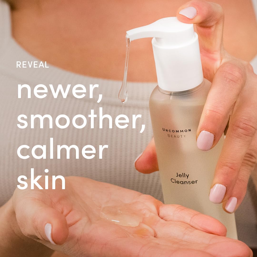 Uncommon Beauty Jelly Cleanser - Daily Gentle Face Wash and Makeup Remover with Aloe Vera Gel - All Skin Types, Vegan, Cruelty Free, Synthetic Fragrance Free, 5.07 FL OZ