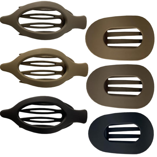 Flat Hair Claw Clips Non-Slip Large Claw Hair Clip for Women and Girls, Strong Hold Banana Hair Clips Jaw Clips for women 6 pcs