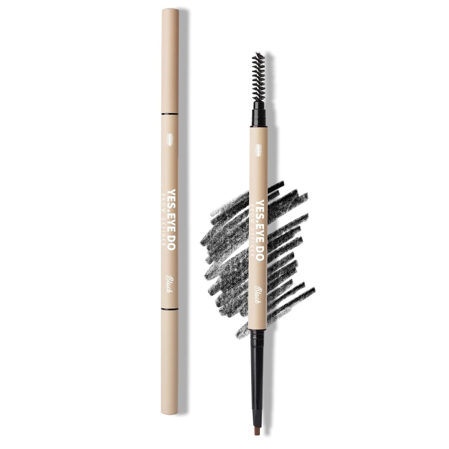 Black Eyebrow Pencil, Micro Eyebrow Pen Black for Natural Hairlike Strokes, Ultra Precise Automatic Brow Definer Pencil, Sweatproof & All Day Wear, YES.EYE DO