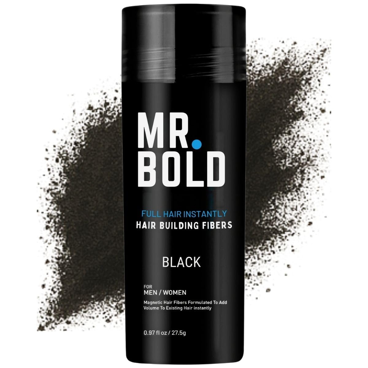 Hair Building Fibers 27.5g (Black) Hair Fibers for Thinning Hair for Men & Women – Conceals Fine Hair, Bald Spots, Hair Loss – Instantly Fuller Thicker Hair Look – Hair Concealer Powder