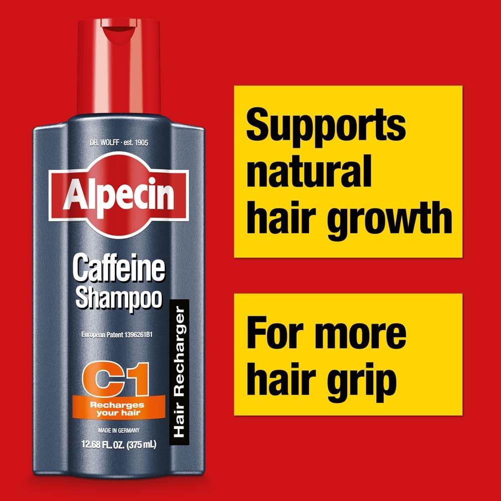Alpecin C1 Caffeine Shampoo 12.68 fl oz (Pack of 2) I Hair Performance Enhancer I Promotes Natural Hair Growth and Thickness I Energizes Scalp