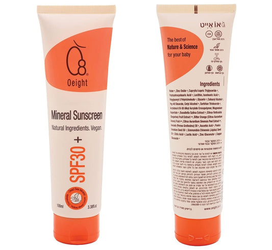 Oeight Mineral Sunscreen for Babies and Children, Baby Sunscreen Lotion Family Sun Protection with Mineral Shield Kids Dermatologist Recommended SPF for Natural UV Protection, Made in Israel