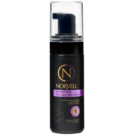 Norvell Venetian Sunless Facial Self Tanner Mousse with Bronzer 1.7 fl oz – Instant Natural Looking Fake Tan, Anti Orange, Streak Free, Long Lasting Sunless Bronzing Glow