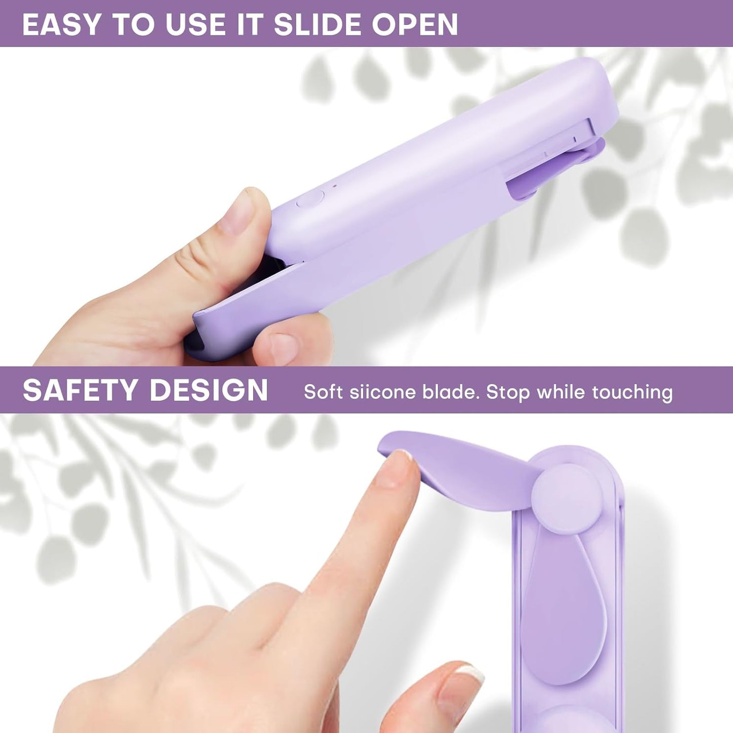 Nezylaf Portable Mini Handheld Fan, Small Rechargeable Personal Fan with Pocket Power Bank Design for Travel/Women Gifts/Disney World Accessories/Theme Park Essentials