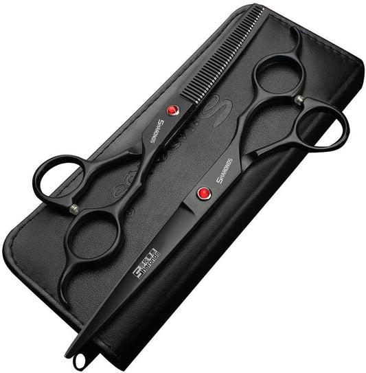 6/7 Inch Hairdressing Scissors Set Barber Shop Hair Scissors Styling Tools (7-inch 2pc)