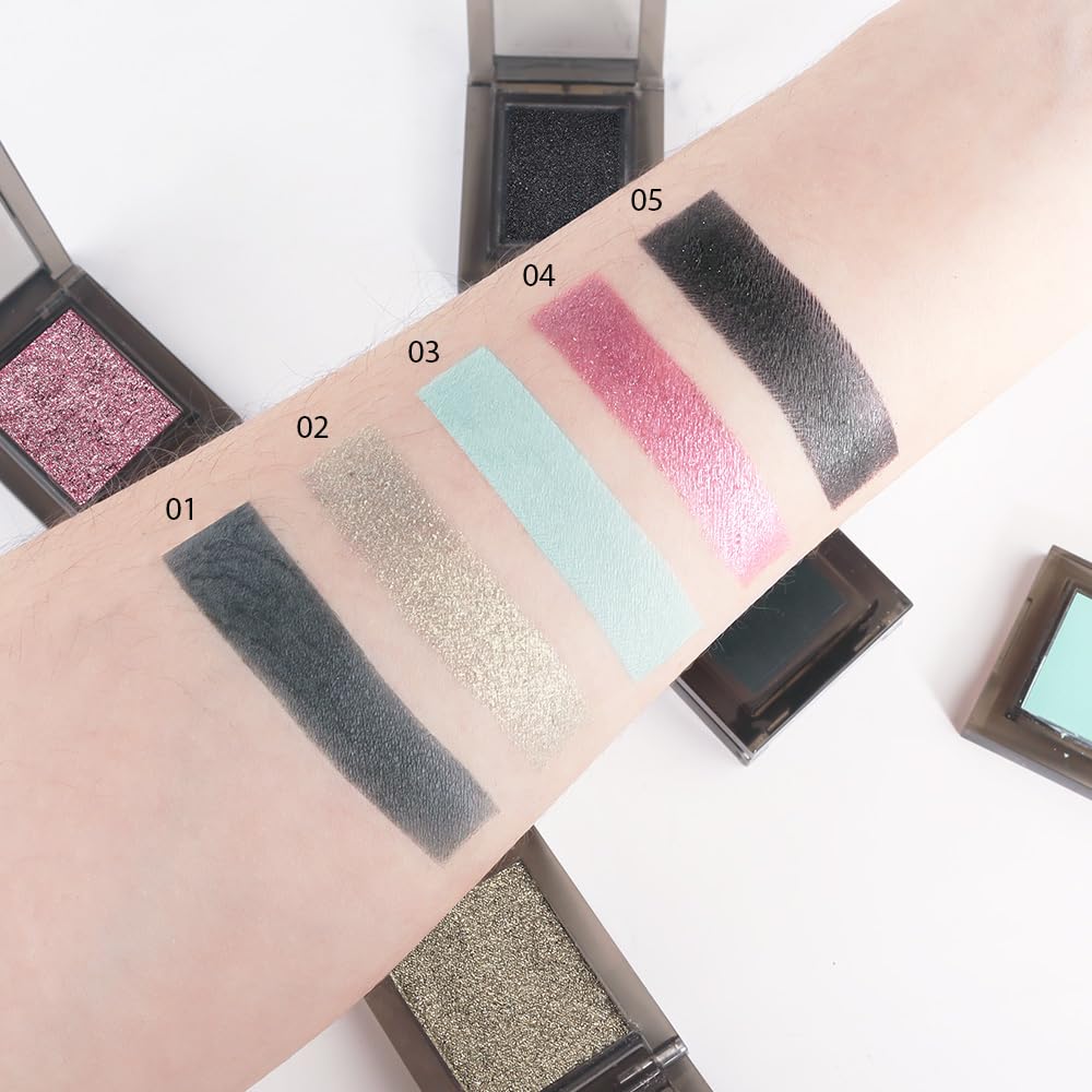 Glitter Shimmer Sparkle Eye Shadow Palette Makeup for Women, Nude Gold Glitter Shimmer Metallic Holographic Iridescent Cream Iridescent Single Monochrome Eyeshadow Makeup,Vegan