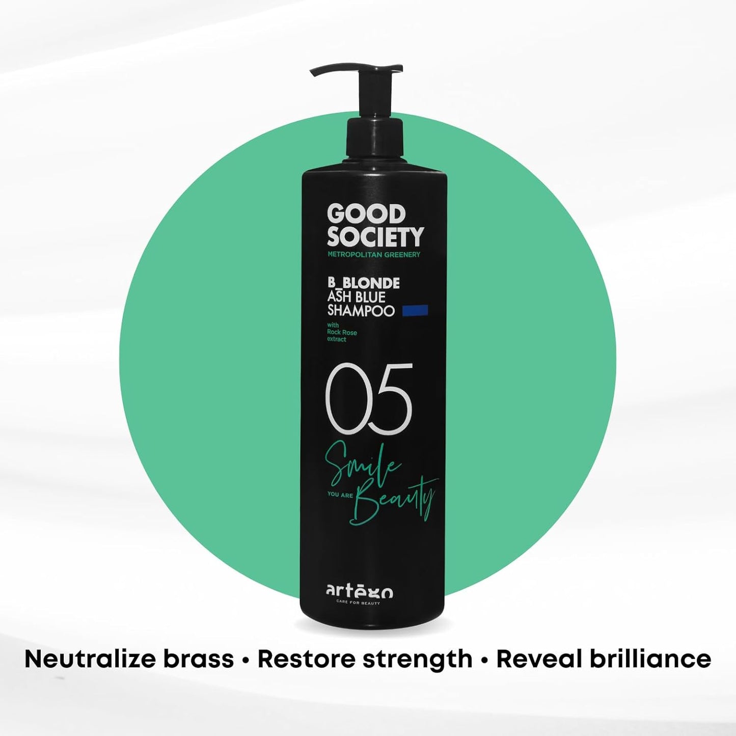 Artègo Good Society B_Blonde Ash Blue Shampoo – Tone Neutralizing Shampoo for Blonde, Bleached & White Hair (33.8 oz)