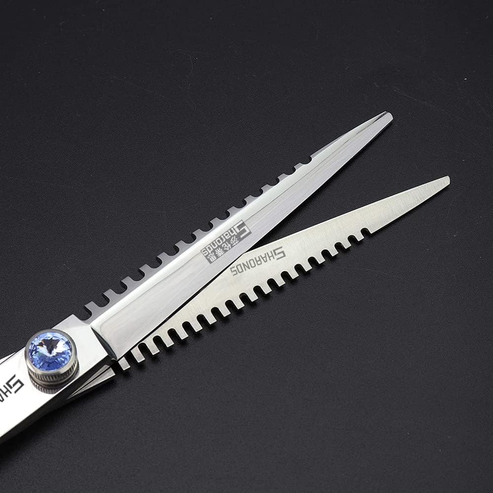 professional haircut scissors rose gold high hardness sharp 440c hairdresser hairstyle trim and hair sparse (7-inch 2pc-A)