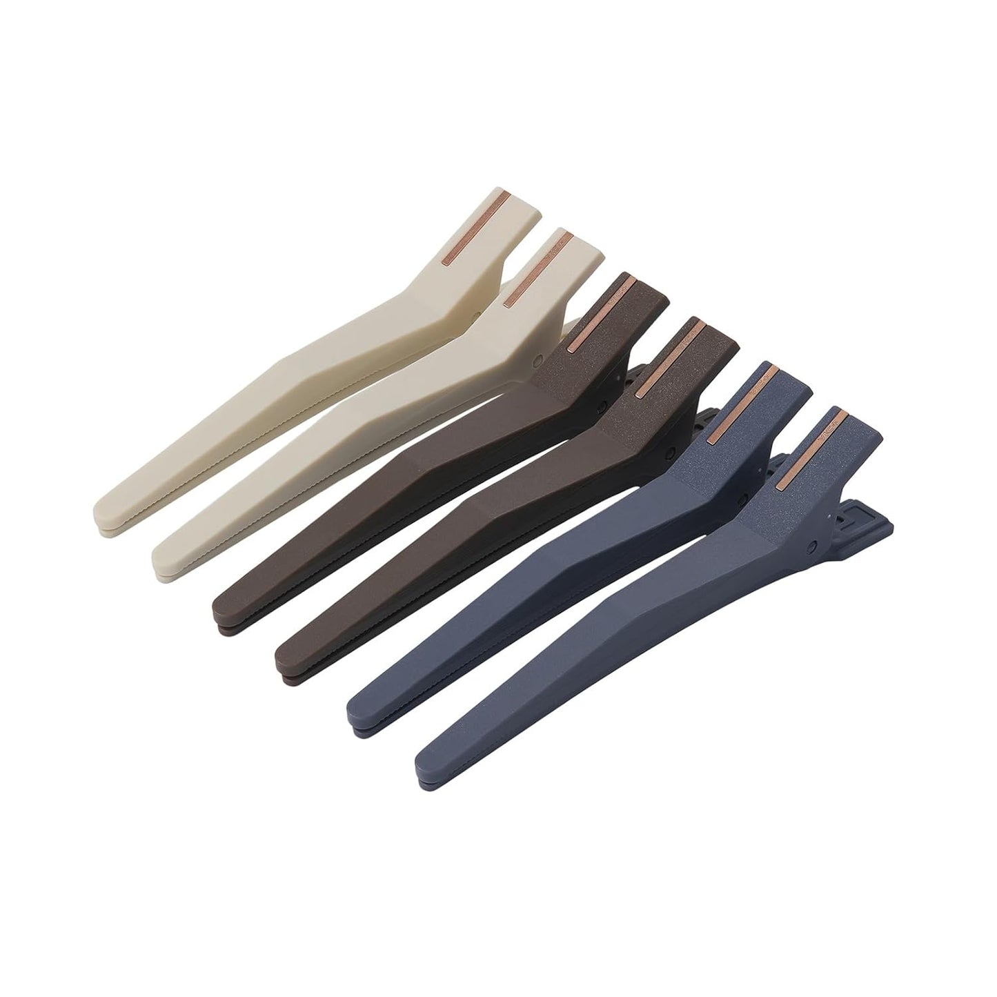 PERFEHAIR 6 Pcs Hair Sectioning Clips for Styling, No Crease Non Slip Salon Hair Clips with Silicone Band for Cutting, Blow Drying & Rollers, Professional Barber Clips for Thick Hair