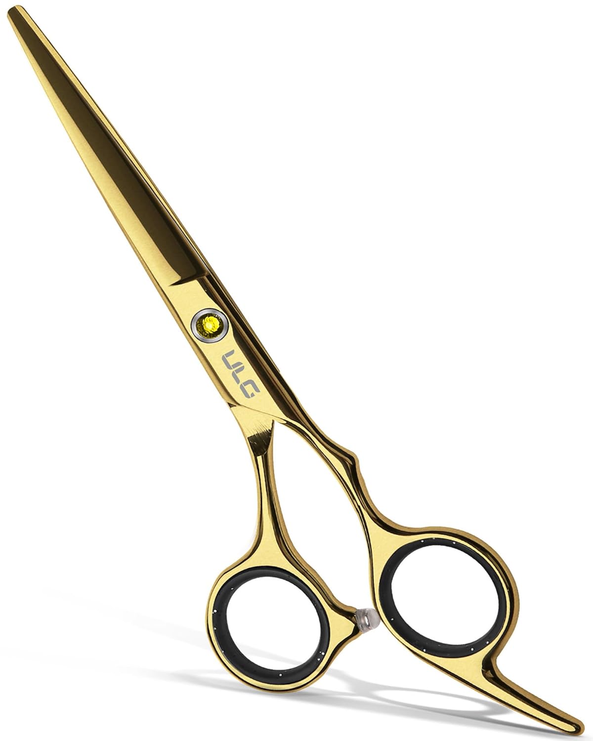 Hair Cutting Scissors, ULG Hair Shears 6.5 inch Hairdressing Hair Scissor, Salon Razor Edge Hair Cutting Shears, Japanese Stainless Steel Haircut Scissors with Detachable Finger Gold