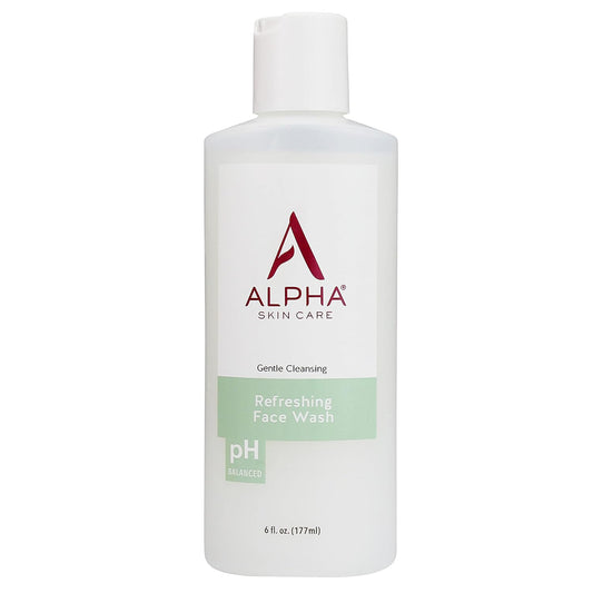 Alpha Skin Care Refreshing Face Wash, Gentle Soap-Free Formula, Citric AHA, Cleanses, Purifies, Tones & Restores pH, All Skin Types, Removes Make-Up & Oil, Anti-Aging Ingredients, 6 Oz