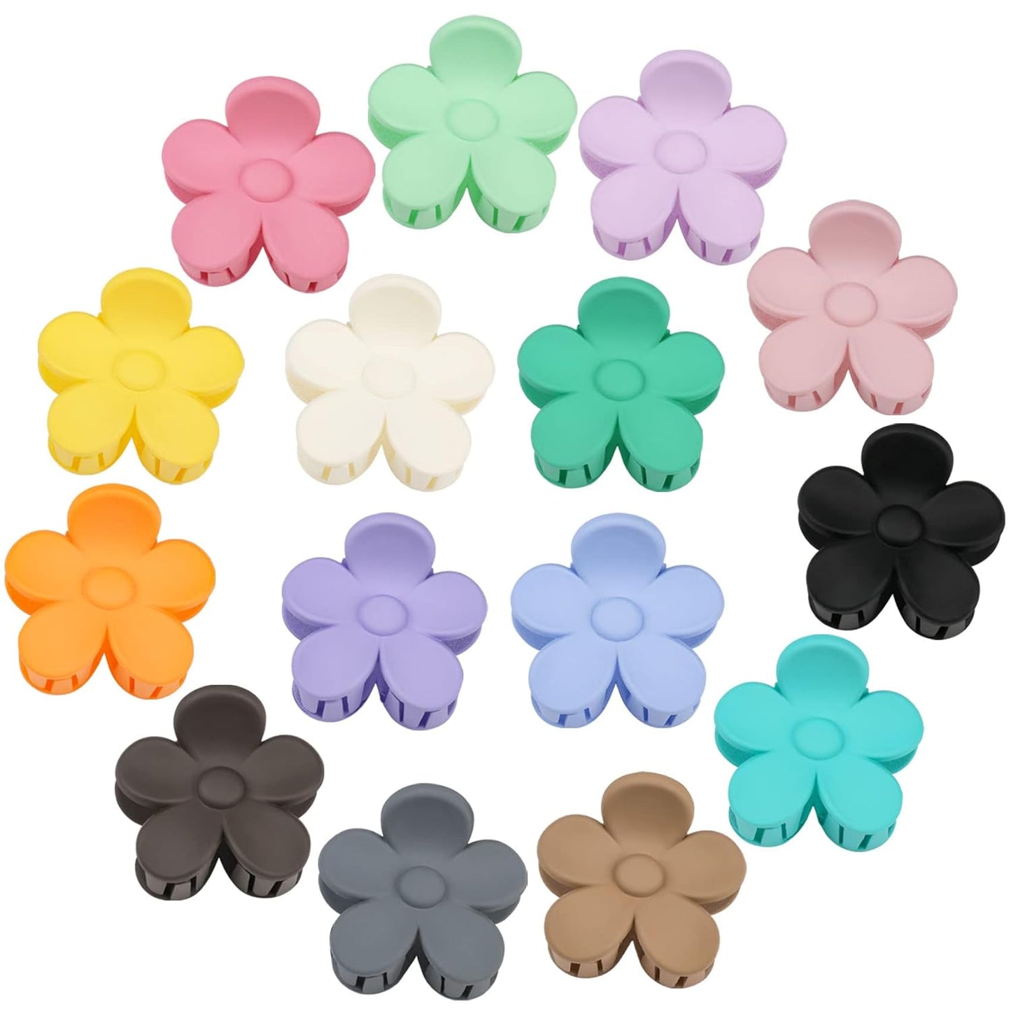 15 PCS Small Flower Hair Claw Clips 1.49 Inch Jaw Clips for Women Girls Nonslip Strong Hold Hair Accessories