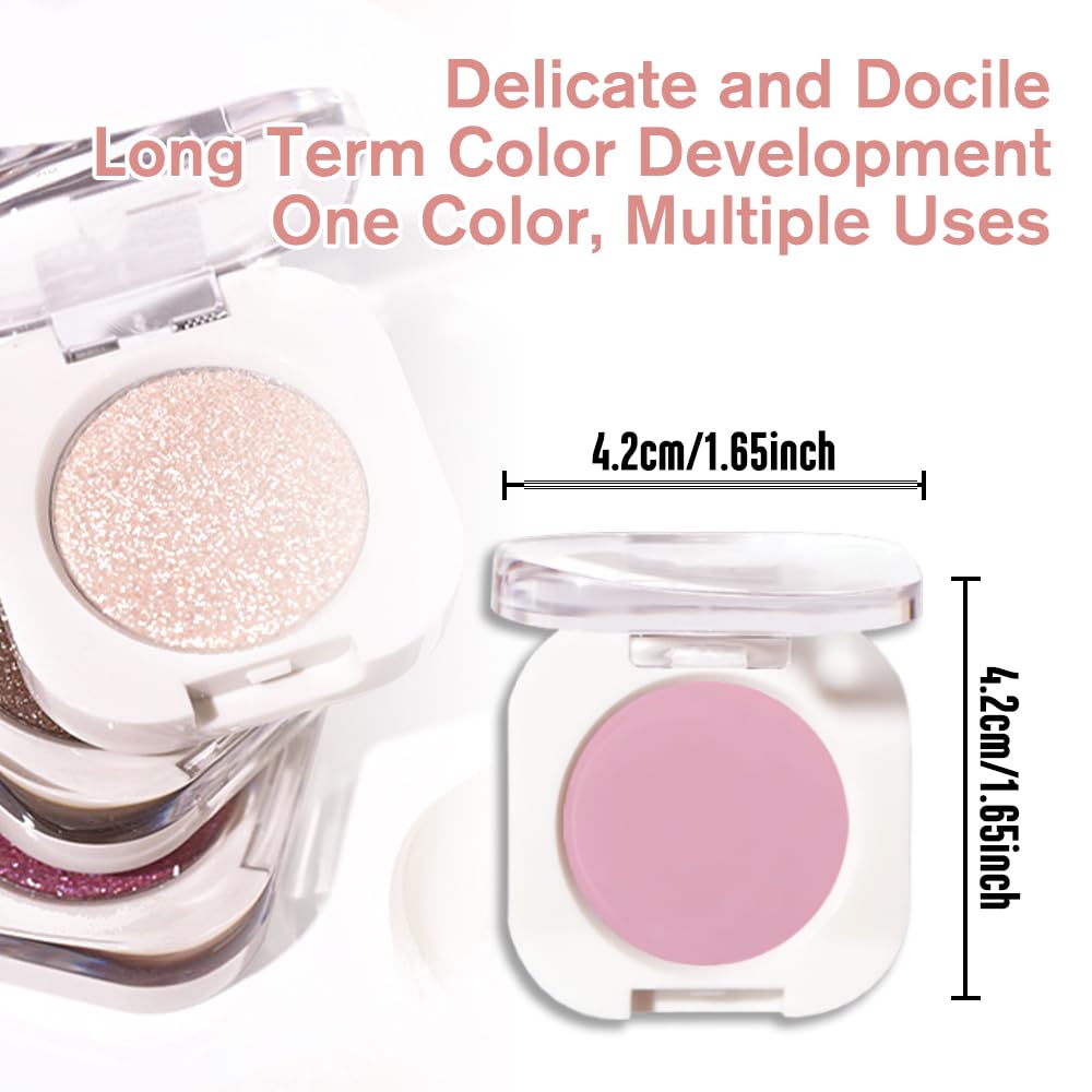 Light Peach Matte Single Eyeshadow, Lightweight Blendable Mini Eye Shadow for Older Women, Monochrome Eyeshadow Palette Makeup Pigmented Waterproof, Vegan & Cruelty-Free, 02