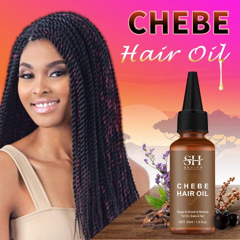 100% Naturals Chebe Hair Oil - SEVICH African Chebe Powder Serum, Hair Loss Treatments Repair Damaged Moisture Hair Regrowth Treatments 30ml
