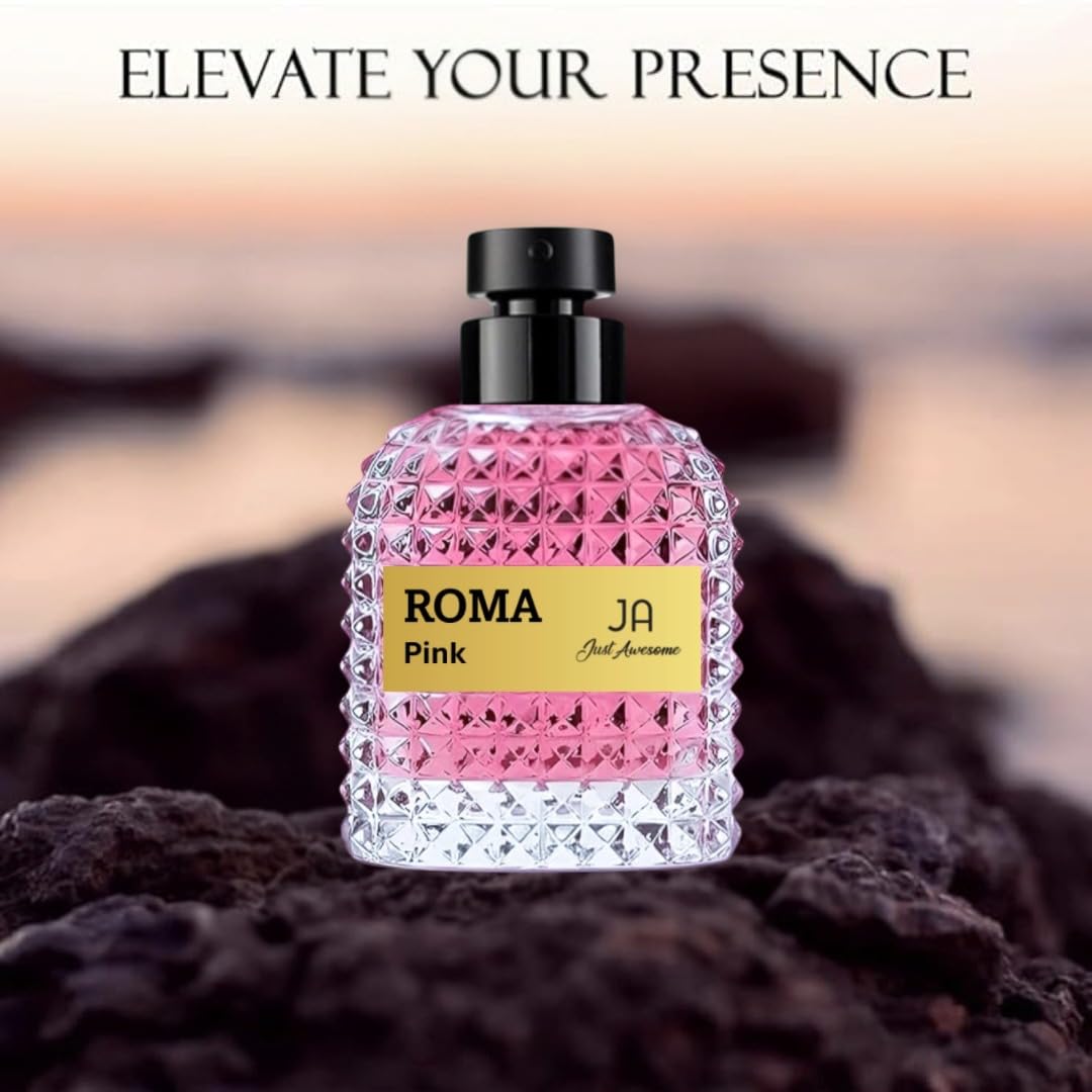 ROMA PINK EDP Women Perfume – Amber Floral Scent – Orange blossom, Madagascar Vanilla Base Emitting a Warm Sweet Aroma– Elegant 100ml Bottle.