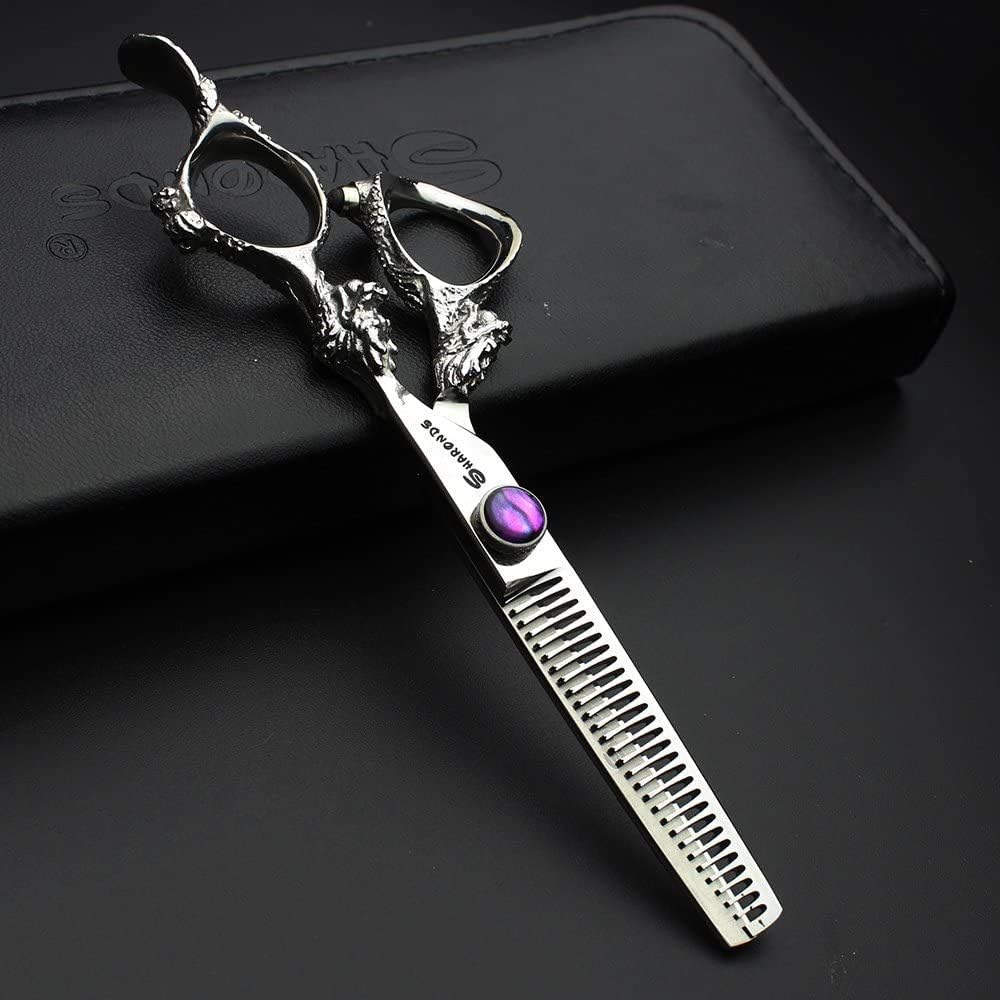 7/8-inch Personalized Scissors Salon Hairstyle Scissors Stainless Steel Hair Styling Tools (6 inch 2pc-C)