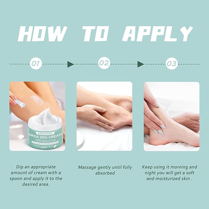 Urea Cream 20 Percent For Feet Plus 2% Salicylic Acid 8.82 oz || Foot Cream and Hand Cream Maximum Strength with Hyaluronic Acid, Tea Tree, and Aloe Vera for Deep Moisturizes, Callus Remover