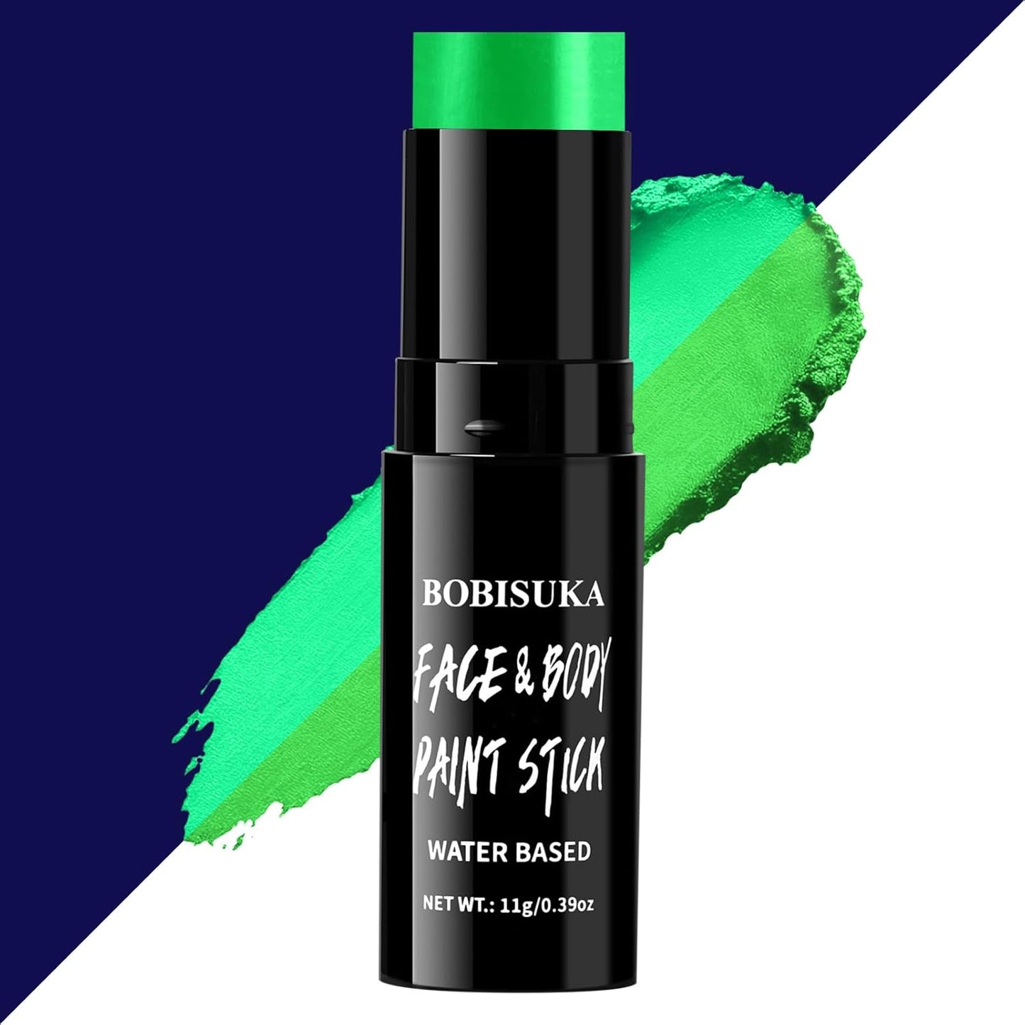 BOBISUKA Neon Green Face Body Paint Stick Water-Based Washable Glow In The UV Light Face Paint Makeup Stick for Halloween Witch Skull Robot Cyber Alien Cosplay SFX,Sports Eye Black & Costume Party