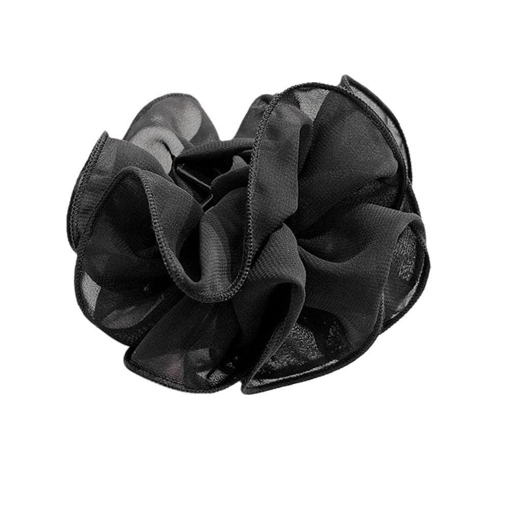Black Large Chiffon Claw Clip Hair Bow Large Size Black Fabric Ribbon Flower Rose For Women Clamps Accessories Clips Jaw Claw, Hair Clips, Clips and Barrettes