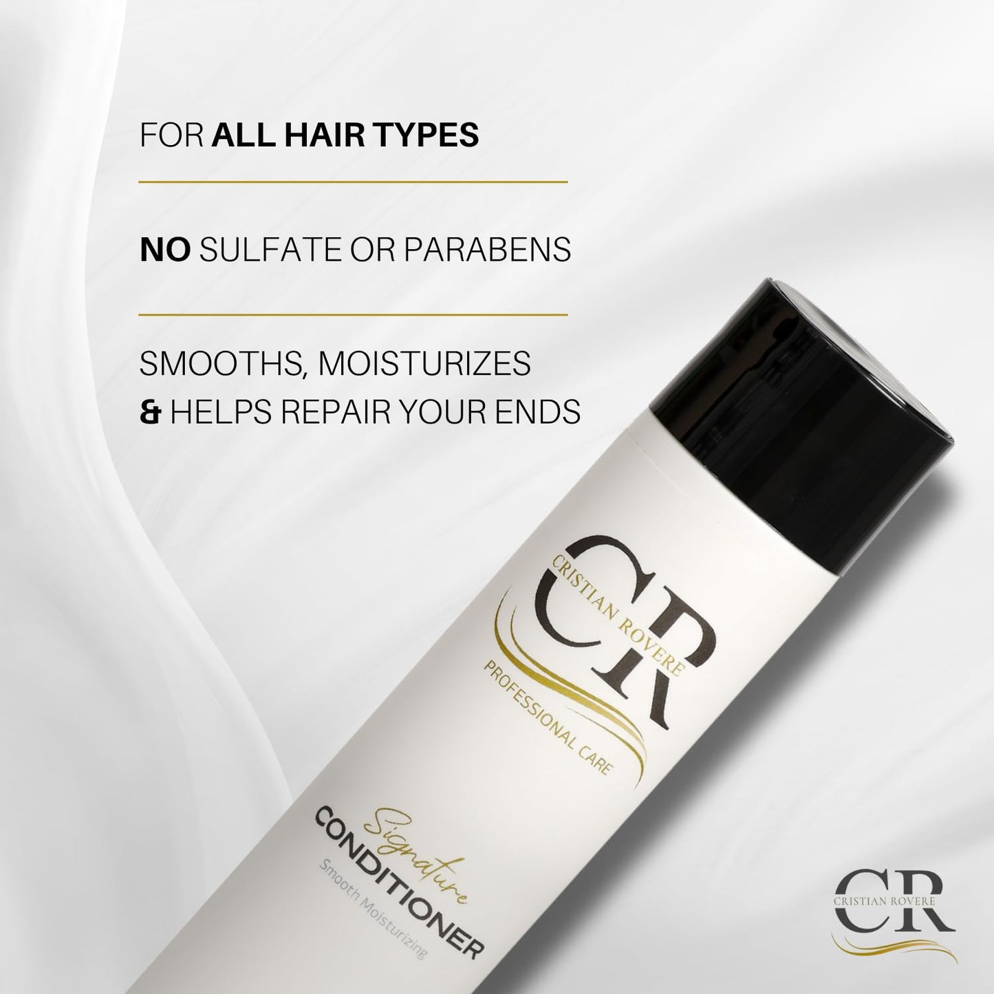 Cristian Rovere - Signature Conditioner - Infused With Collagen, Acai Extract & Organic Argan Oil - Sulfate Free & Paraben Free for All Hair Types - Moisturizing Conditioner - 10 Fl Oz