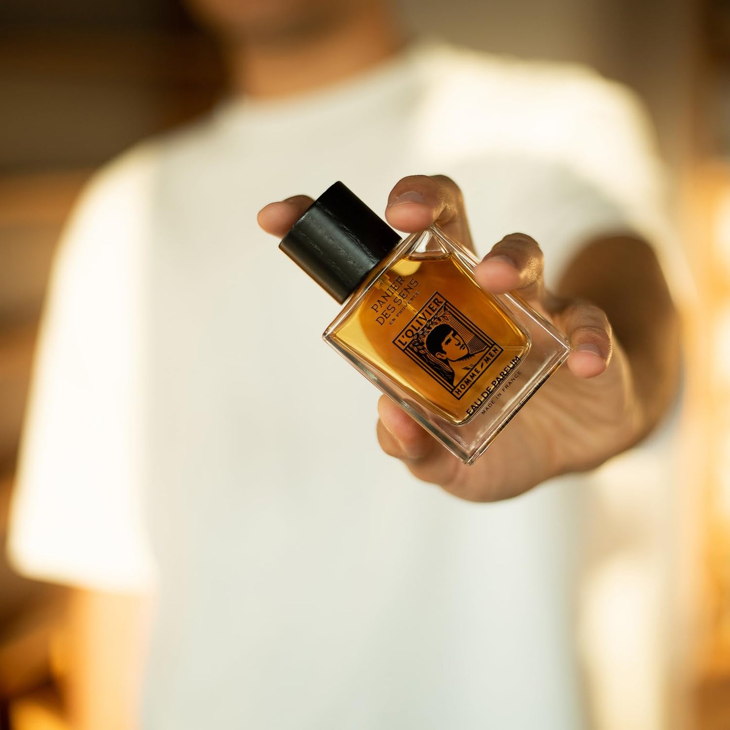 Panier des Sens L’Olivier Eau de Toilette for Men - Fresh Mediterranean Olive Wood, Cedar & Citrus Fragrance - Long-Lasting Natural Scent - 1.7 fl oz Spray