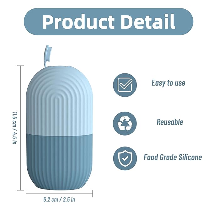 Upgraded Facial Ice Roller for Self Skin Care of all Types, Cold Face Ice Roller Facial Massager for Shrink Pores Anti Wrinkle Reduce Puffiness Improve Skin Elasticity, Striped (Blue)