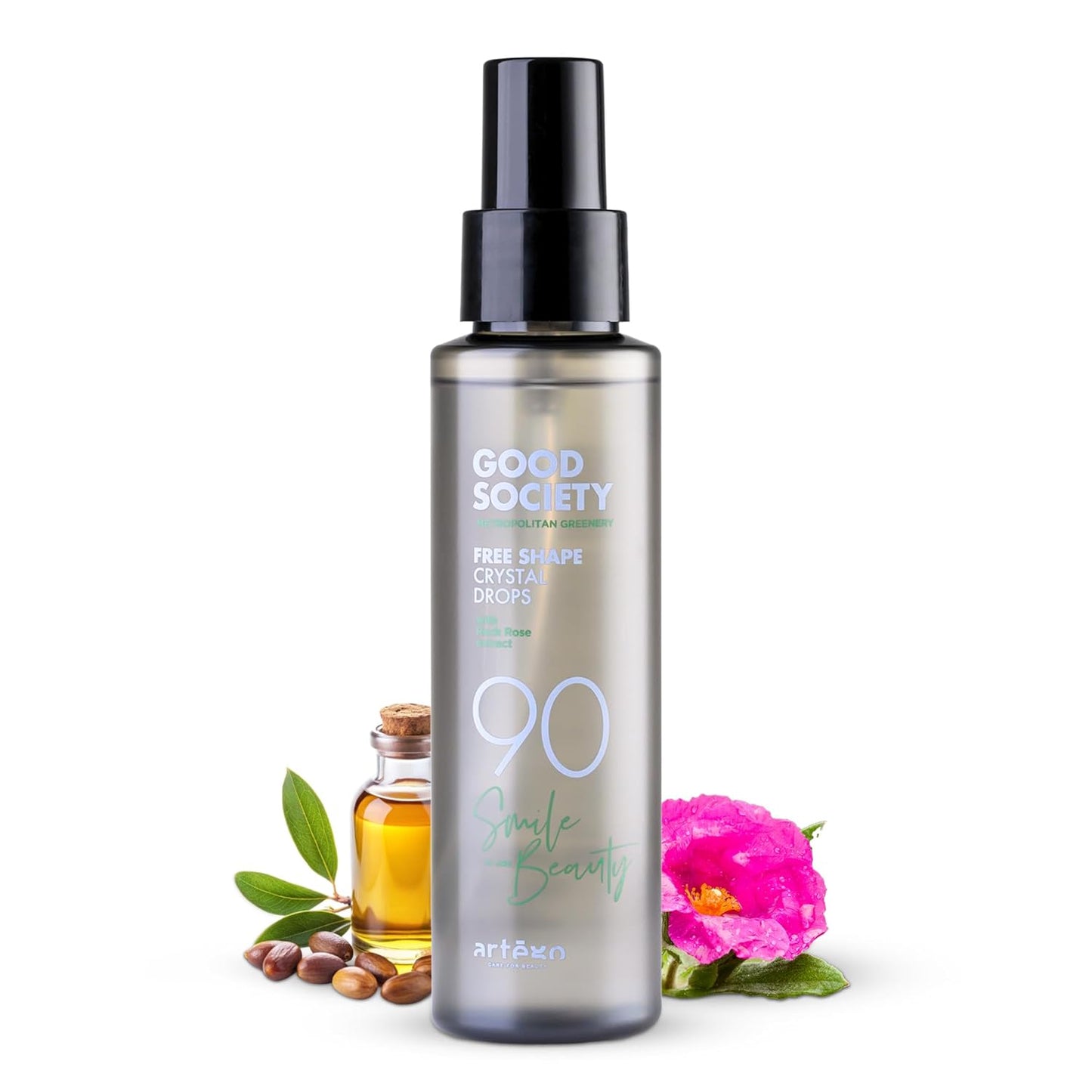 Artègo Good Society Free Shape Crystal Drops (3.4 oz) – Frizz Control Hair Serum for Smooth, Shiny, Heat-Protected Hair