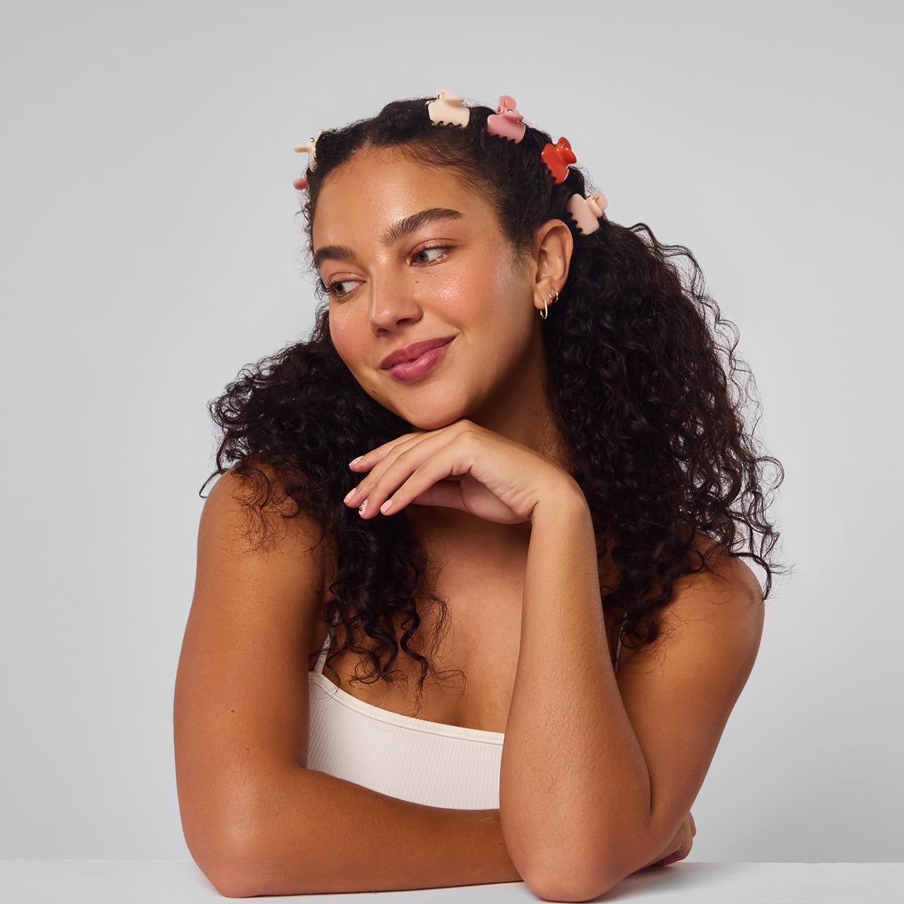 Kitsch Small Hair Clips for Women and Girls – Mini Claw Clips | Hair Accessories | Daily Styling, Recycled, Cherry Blossom Design | Ideal Gifts for Women – 8pc Set