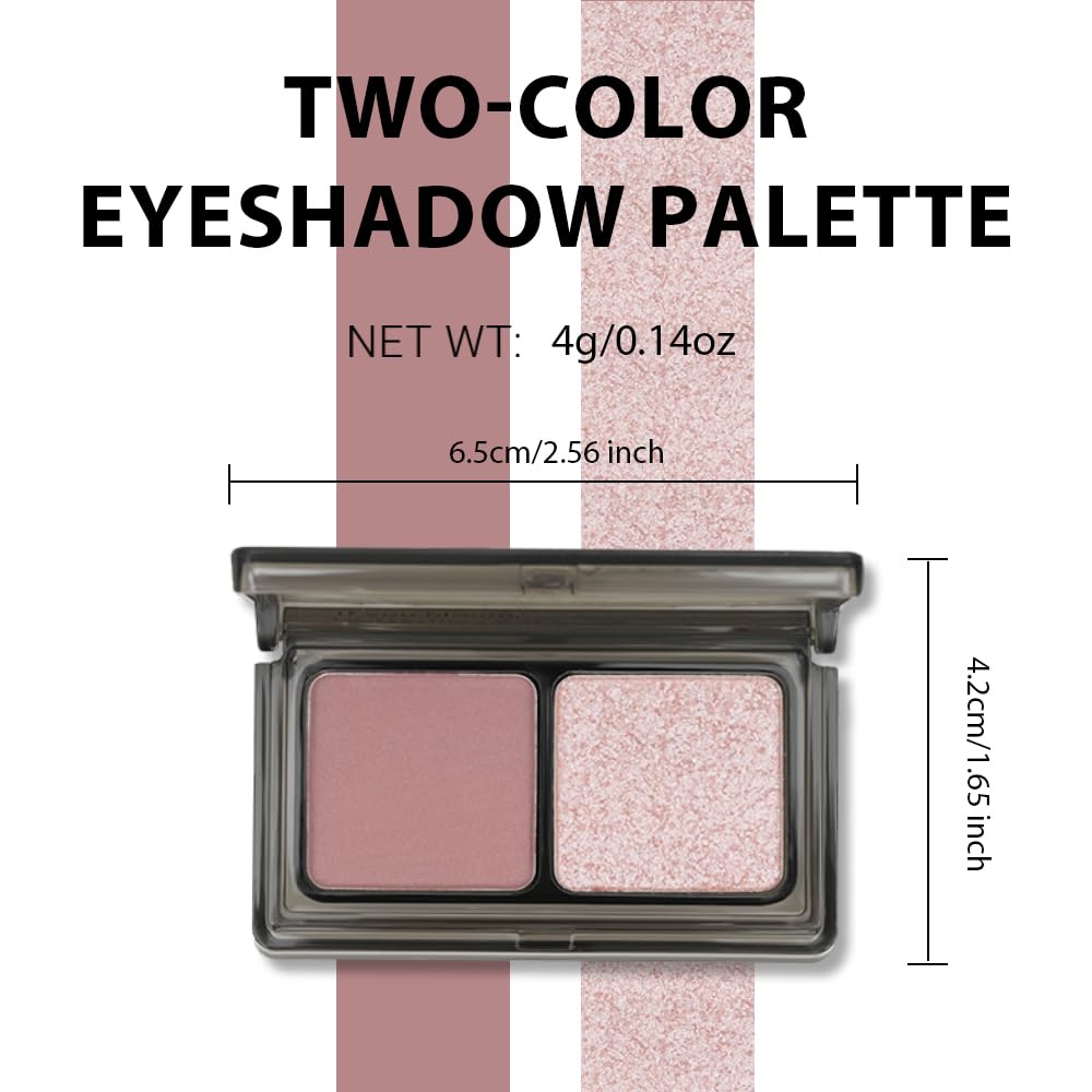 AMY'S DIARY 2 Color Mauve Rose matte +Champagne Pink Shimmer Eyeshadow Palette – Shimmer matte Rose Pink eye shadow for Eye Makeup, Long-Lasting & Highly Pigmented, Vegan & Cruelty-Free