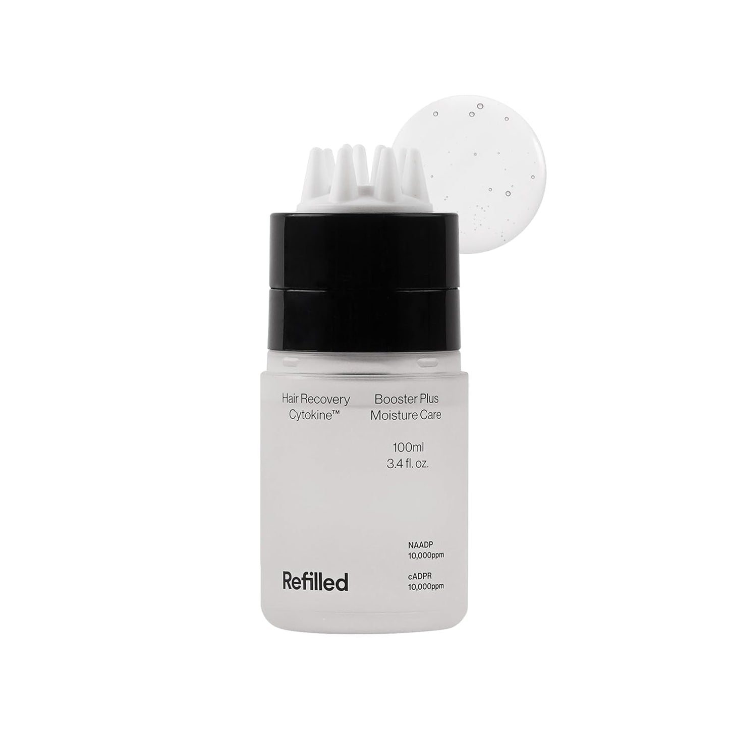 REFILLED Booster Plus Moisture | Hair Growth Serum & Thickening Scalp Treatment with Built-in Massager for Men & Women | Hair Loss & Thinning | Fuller & Baby Hair Regrowth | Fast-Absorbing with Biotin