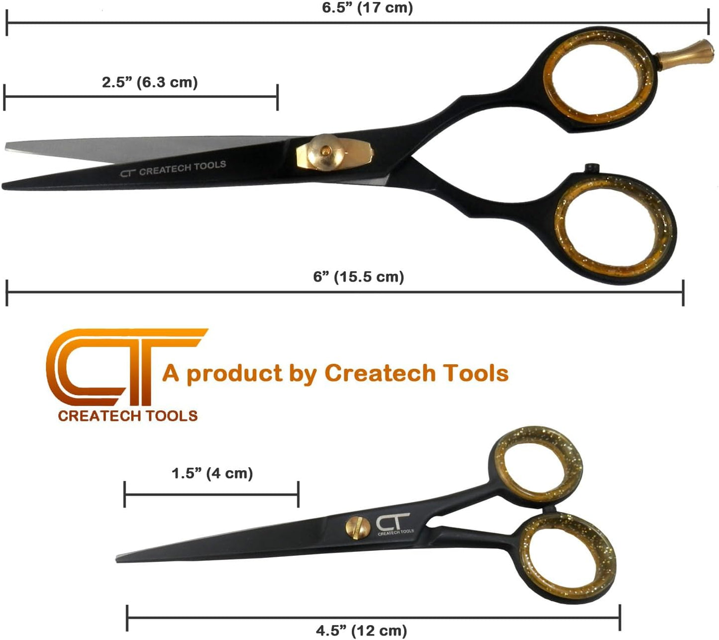 Hair Scissors Set – Large and Small Hair Cutting, Hairdressing and Trimming Black Scissors, Family Care Pack