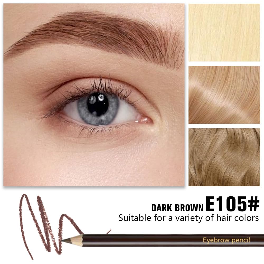 12Pcs Eyebrow Pencils for Women,Wooden Hard-Core Medium Brown Eyebrow and Eyeliner Pencil,Long Lasting Waterproof and Sweat-Proof,Beginner Makeup Brow Pencil,Create a Natural Eye Brow Makeup,Vegan