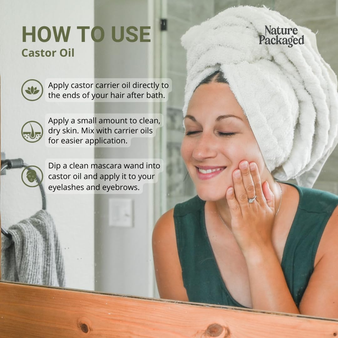 Organic Castor Oil Direct From India - Cold Pressed Castor Oil For Face, Hair Growth, Eyelash Serum, Eyebrow - Skin and Face Moisturizer and Detox - Hexane Free 1 Gallon