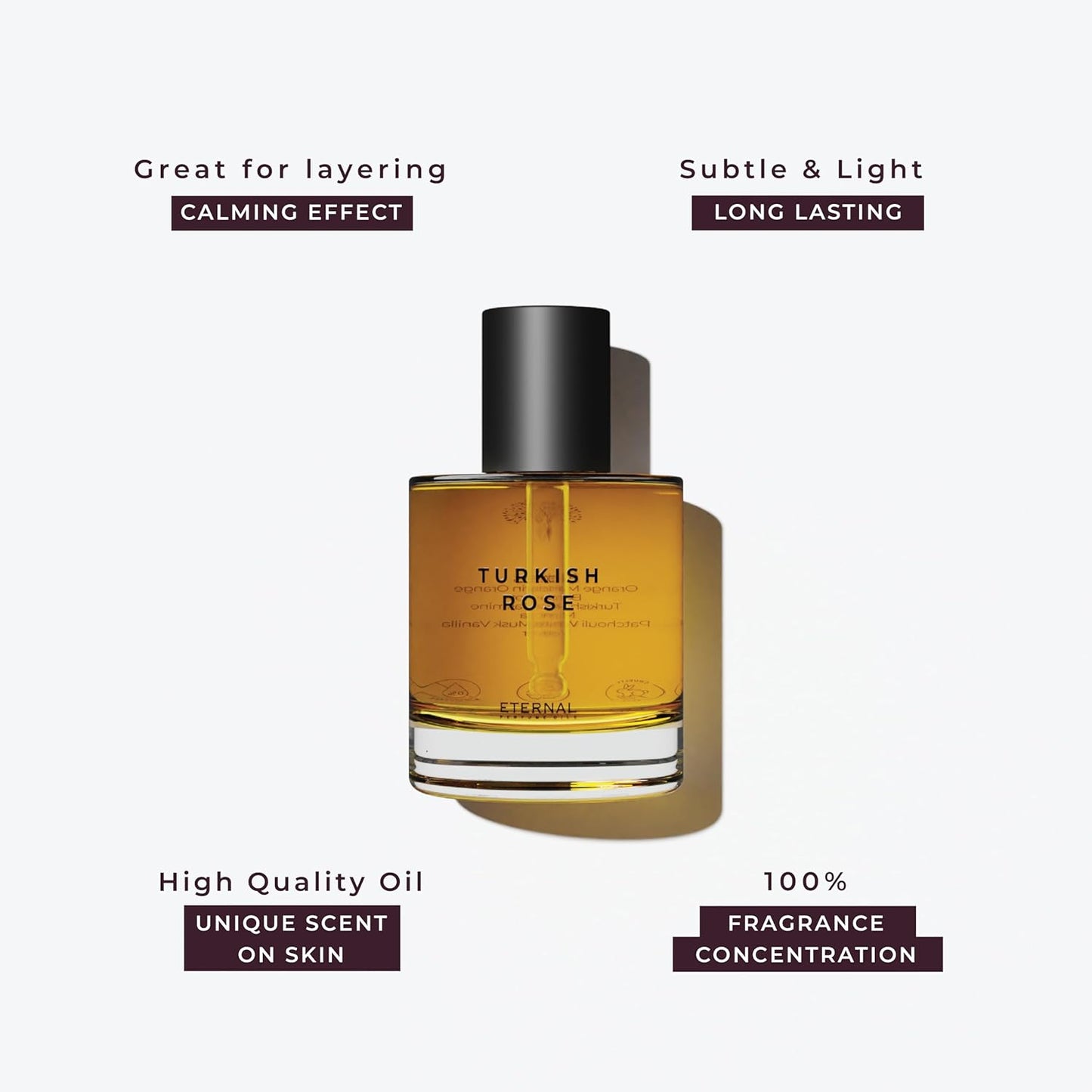 Turkish Rose Perfume Oil | Long Lasting Perfume Oil for Women and Men (Unisex) - 50ml with 30ml Turkish Rose (Pack of 2)