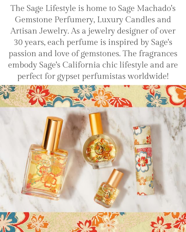 The Sagelifestyle Amber Organic Perfume Spray for Women - Vanilla, Blood Orange, Warm Musk, Labdanum - Long Lasting and Natural Scent - Vegan & Cruelty Free, Made in USA, 1/2 oz - Travel Size Perfume