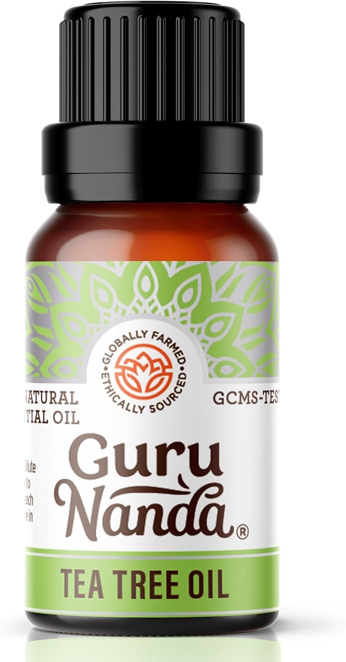 GuruNanda Tea Tree Essential Oil (0.5 Fl Oz) - 100% Pure, Natural and Undiluted Essential Oil for Diffusers - Perfect for Aromatherapy, Massages & DIY Recipes - Helps in Skin and Hair Care