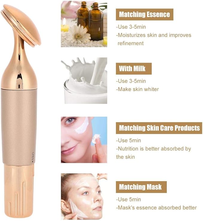 ZJchao Face Massager Roller, Anti Aging Face Massage Beauty Massager Skin Massager Wand Tighten Face Beauty Device Enhances Facial Massage for Face Eye and Skin