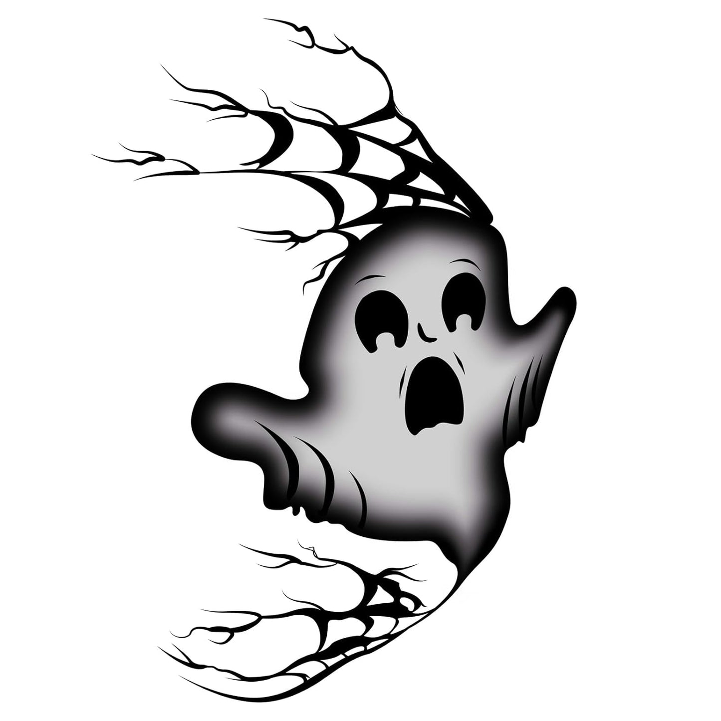 Halloween Ghost Tattoo, Scary Ghost Tattoos, Face Temporary Tattoo Sticker, Temporary Makeup Tattoo Stickers for Halloween Cosplay Party DIY Decorations - 8Pcs