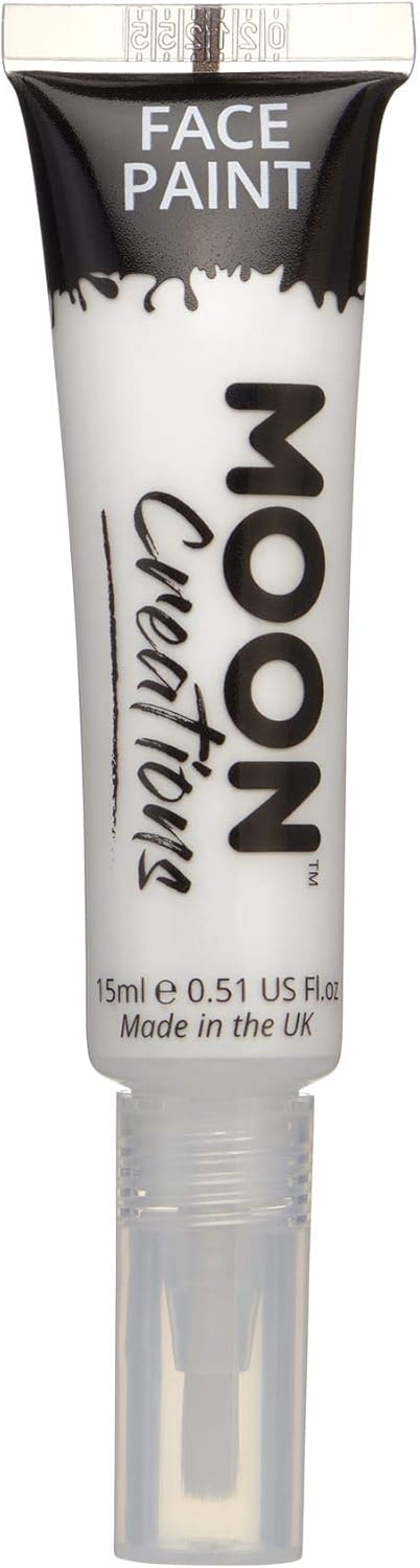 Face & Body Paint with Brush Applicator by Moon Creations - 0.50fl oz - White