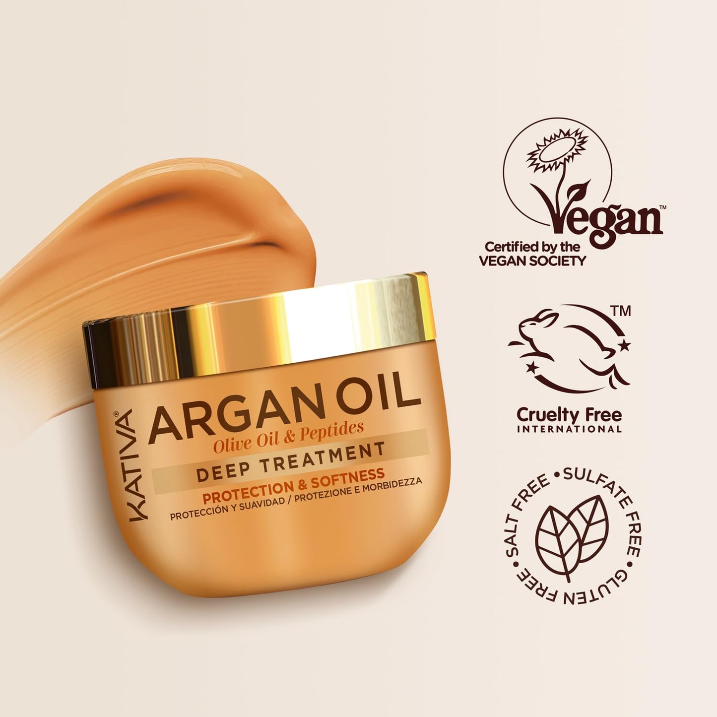 KATIVA BUNDLE 2 TREATMENTS Argan Hair Mask 10 oz – Hair Treatment Deep Repair Conditioning Argan Oil, Olive & Peptides – Deep Conditioning and Hydration for Dry Damaged Hair All Hair Types 10 oz 300ml