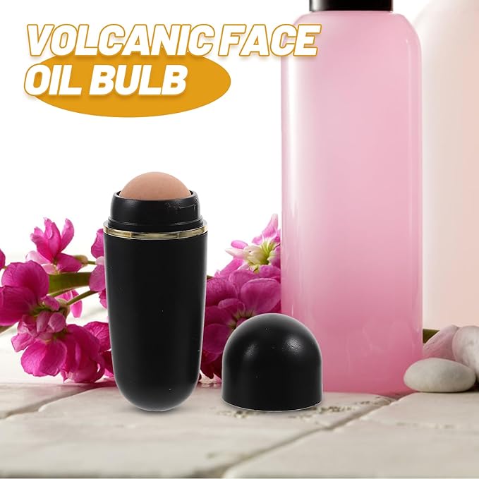 4PCS Volcanic Stone Ball Facial Oil Absorbing Roller, Mini Oil Control Tool for Daily Use, Smooth and Wear-Resistant, Beige, 3.14 * 1.18 * 0.78inch