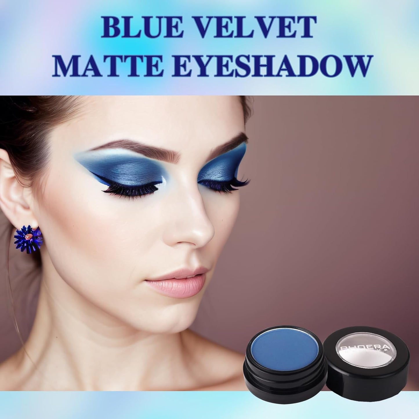MEICOLY Blue Matte Cream Single Eyeshadow,Natural Nude Pressed Powder Eyeshadow,Bold Matte Shade Eyelid Color for SFX Halloween Smurf Corpse Bride Sally Makeup for Day & Night