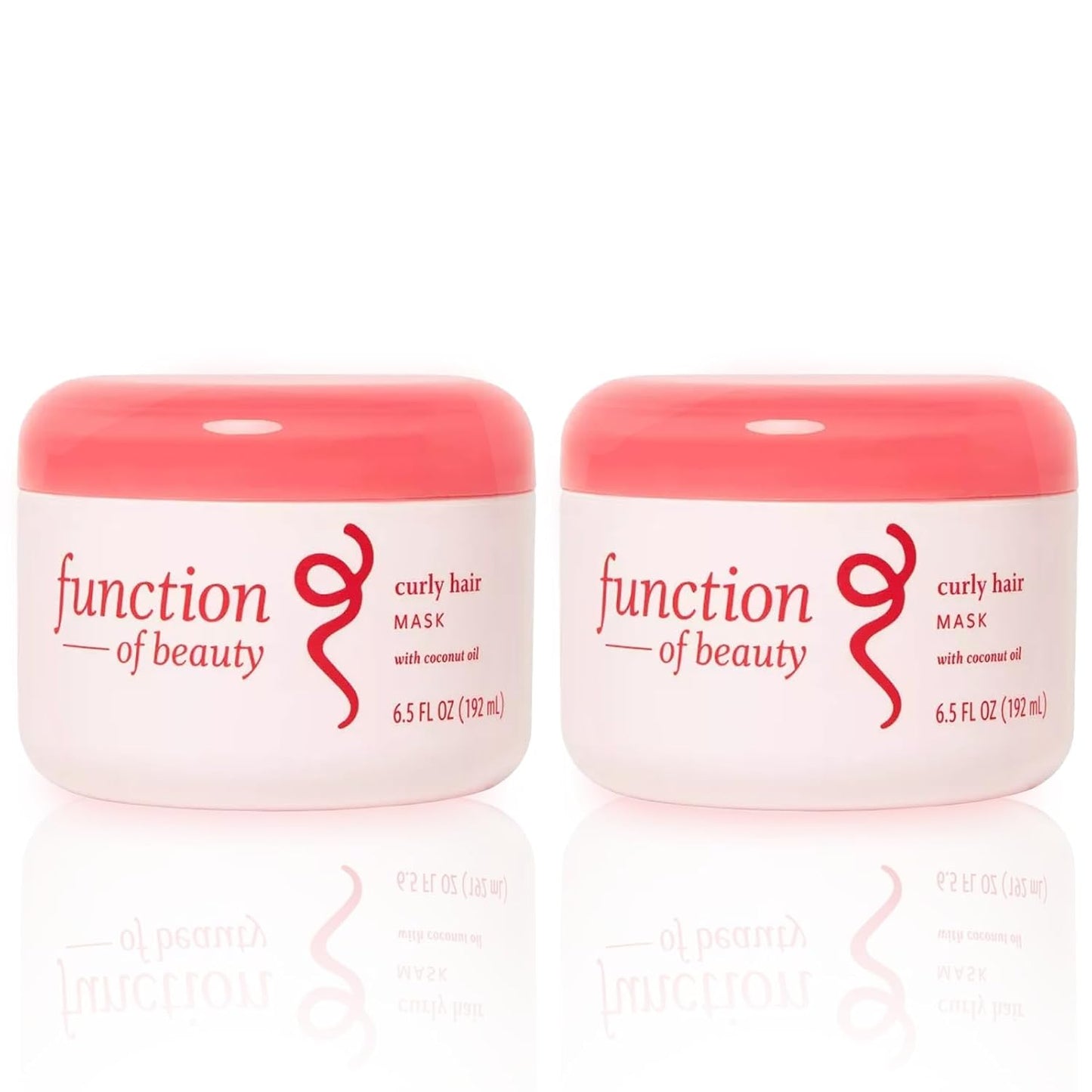 FUNCTION OF BEAUTY Hair Mask for Curly Hair, 6.5 oz Each (2-Pack) - Deep Conditioning Formula With Coconut Oil and Shea Butter for Smooth, Hydrated, Healthier Looking Curls