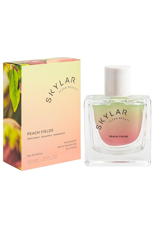 Skylar Peach Fields Eau de Parfum - Hypoallergenic & Clean Perfume for Women & Men, Vegan & Safe for Sensitive Skin - Sweet Perfume with Notes of Mandarin, Grapefruit, White Peach - 50mL /1.7 Fl oz
