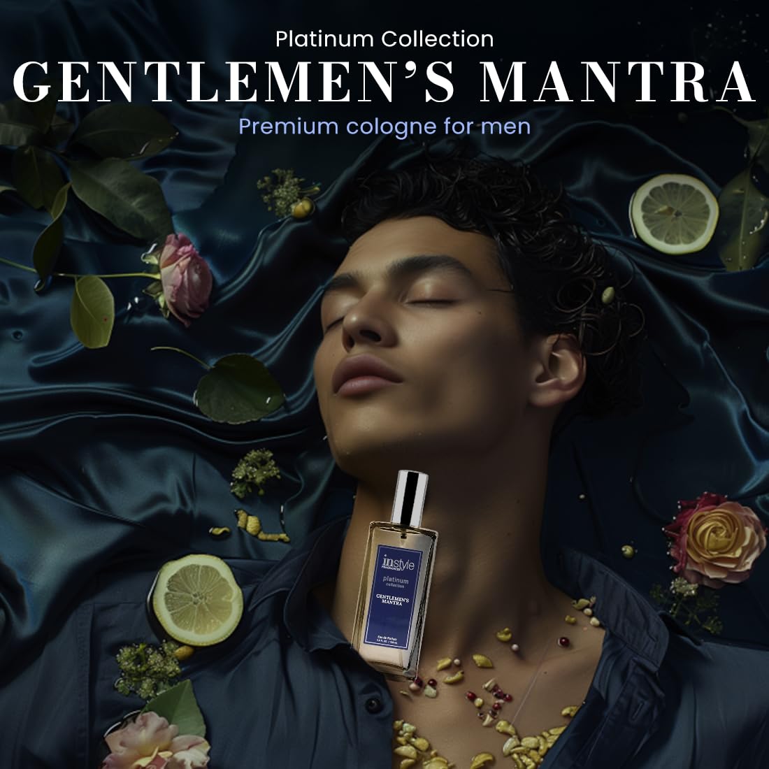 Instyle Fragrances Platinum Collection Gentlemen’s Mantra, Premium Men’s Eau de Parfum, CLEAN, Vegan, Paraben-Free, Never Tested on Animals, 3.4 Fluid Ounces