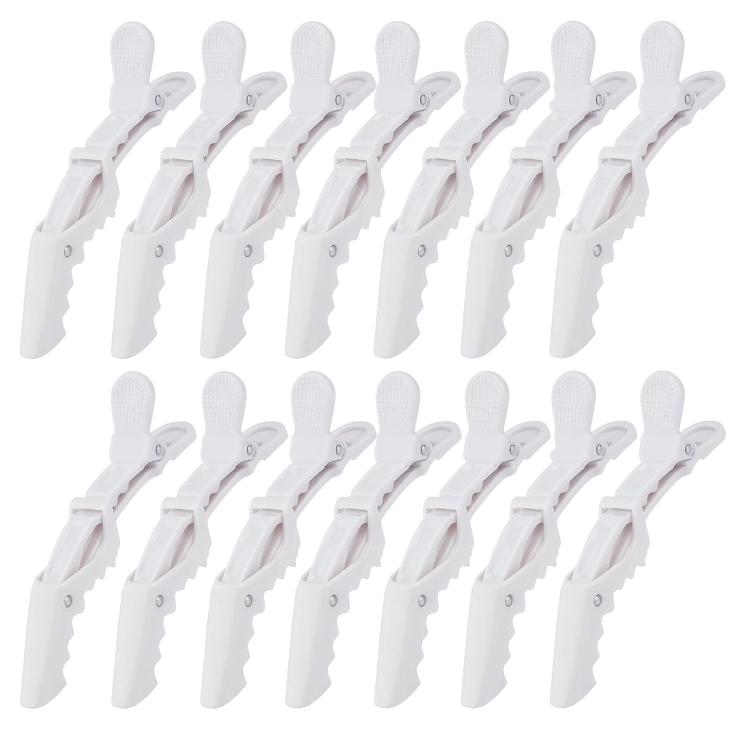 Ondder 14 Pack Alligator Hair Clips for Styling Sectioning, White Salon Pro Hair Clips for Barber Clips for Hair Coloring, Cutting, Sectioning
