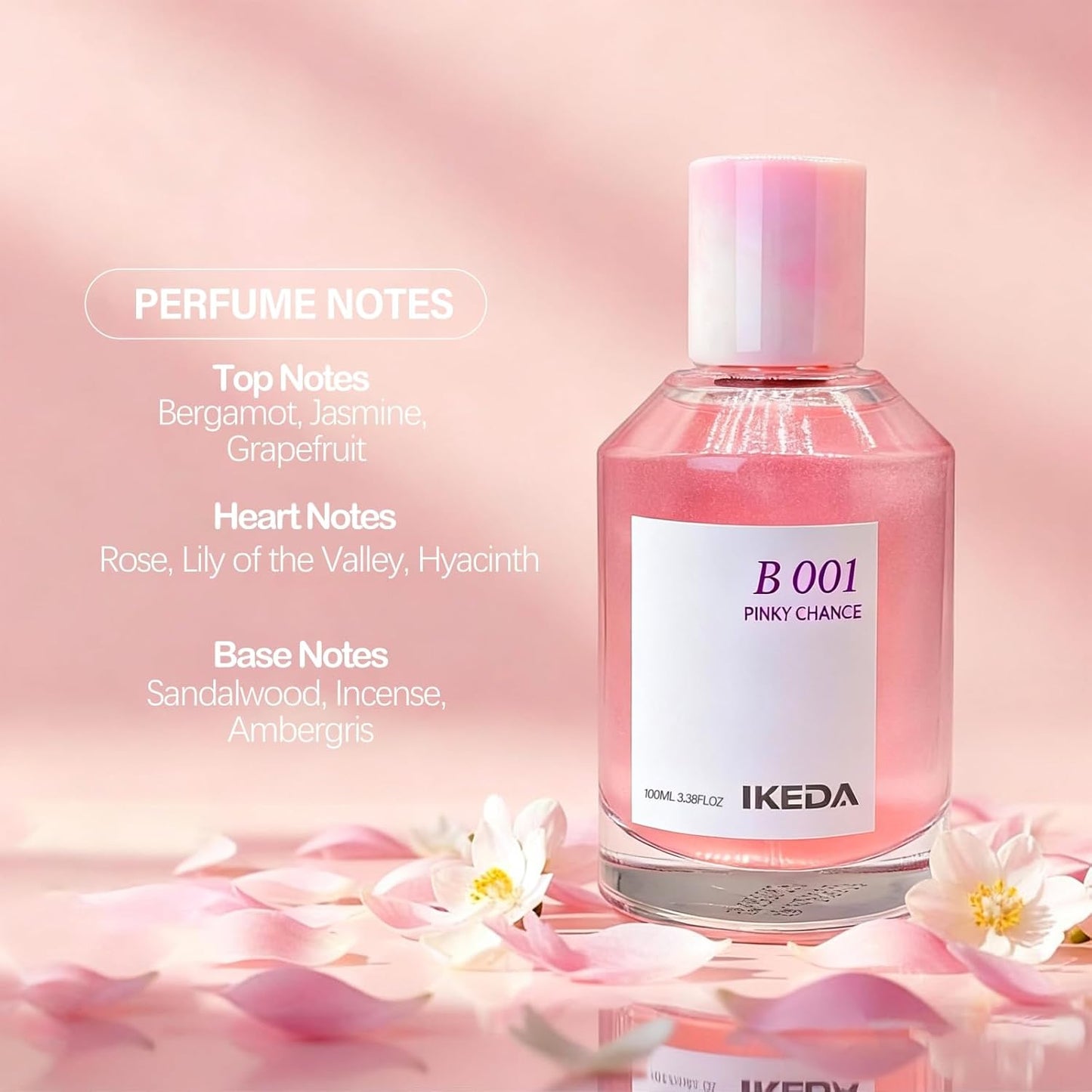 Ikeda Women's Eau de Parfum N° 506,100ml Long-Lasting Perfume Spray for Women & Men,Rose,Sandalwood,Bergamot,Jasmine,Grapefruit, Floral & Spicy,Gift for Romantic,Sweet,Warm Parfum