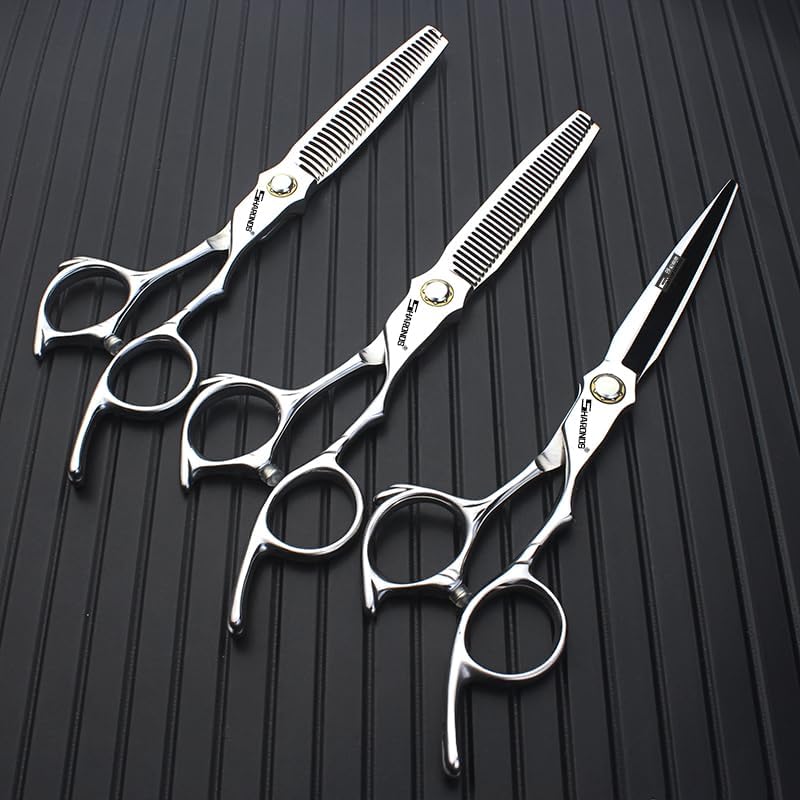 6.5-inch Sharonds hair clippers, professional Japanese 440C scissors, efficient scissors, scissors, comb adjuster (6.5 inch -3 pieces-A)